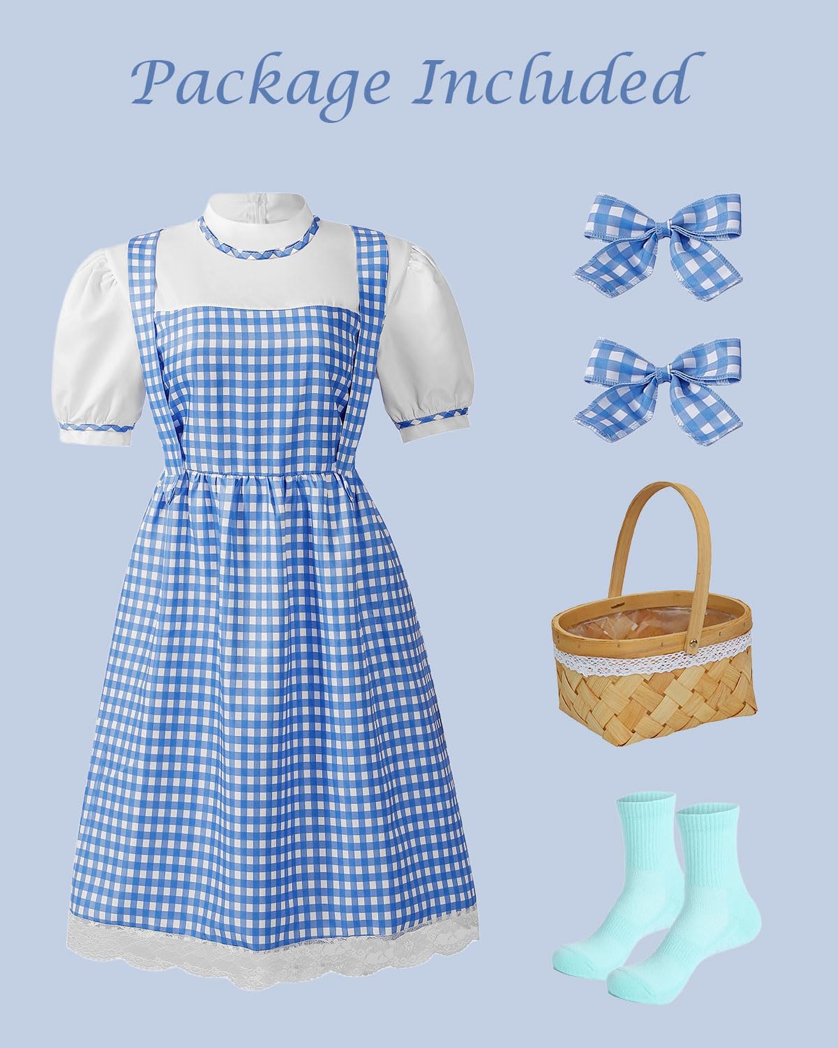 Halloween Costume For Girls Book Character Costumes With Dorothy Accessories Dress Up Birthday Party Outfits