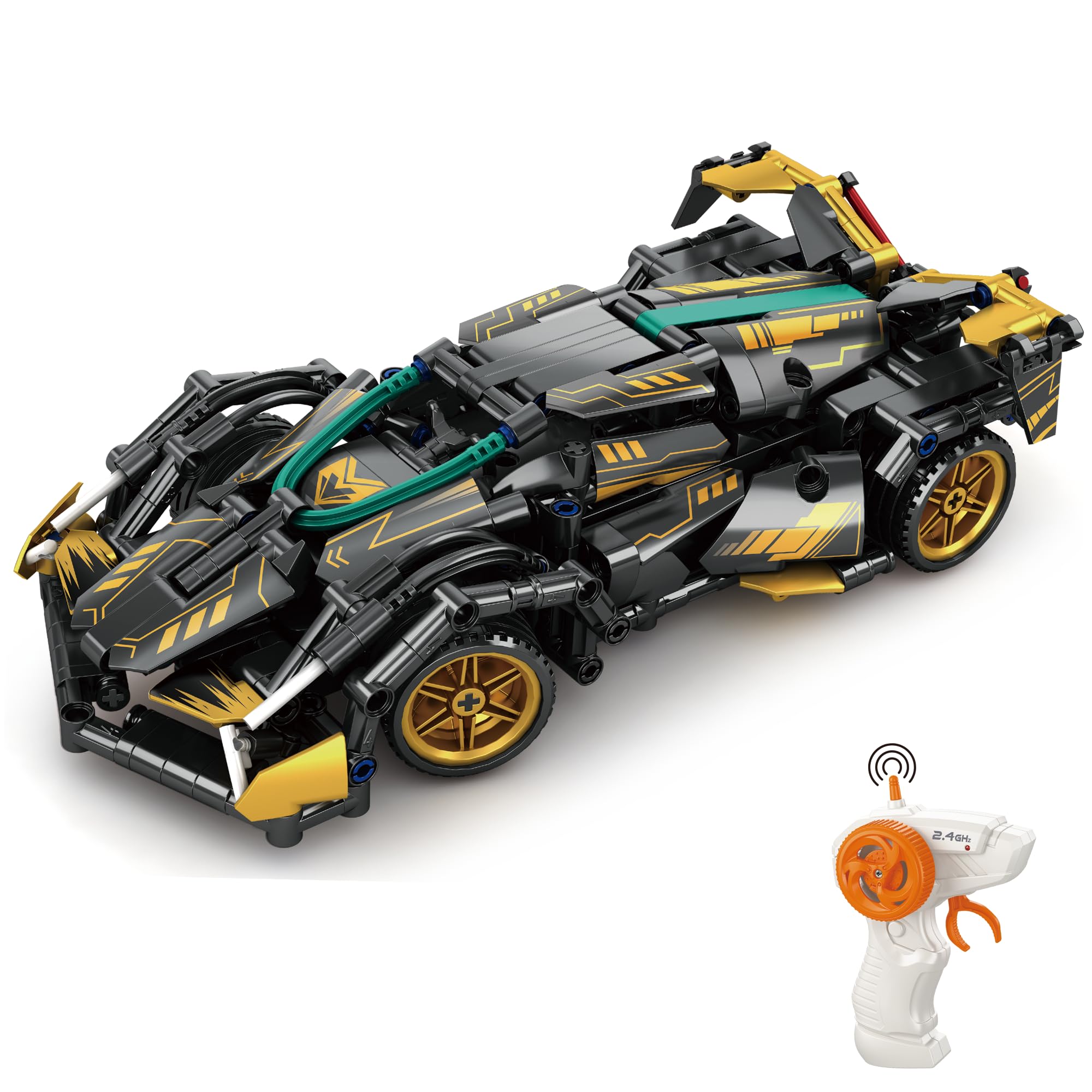 belodoro Block RC Car with LED Light, 1:16 Super Car, Cool Table Decoration, Toy for Children Over 6 Years Old (70020D)