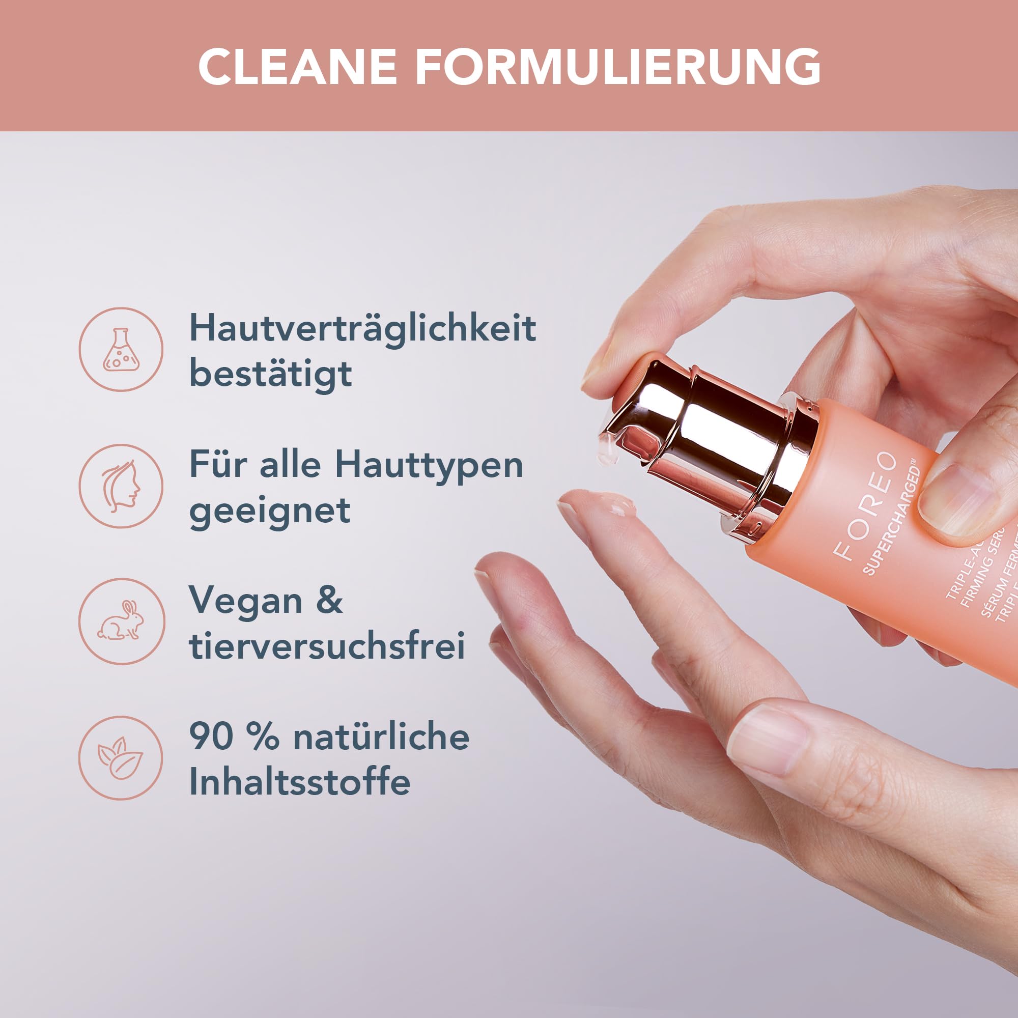 FOREO SUPERCHARGED Straffendes Serum mit Dreifach-Wirkung - Leitfähiges Gel - Hyaluronsäure & Squalan - Feuchtigkeits-Serum Gesicht - Vegan & tierversuchsfrei - Alle Hauttypen - 30 ml