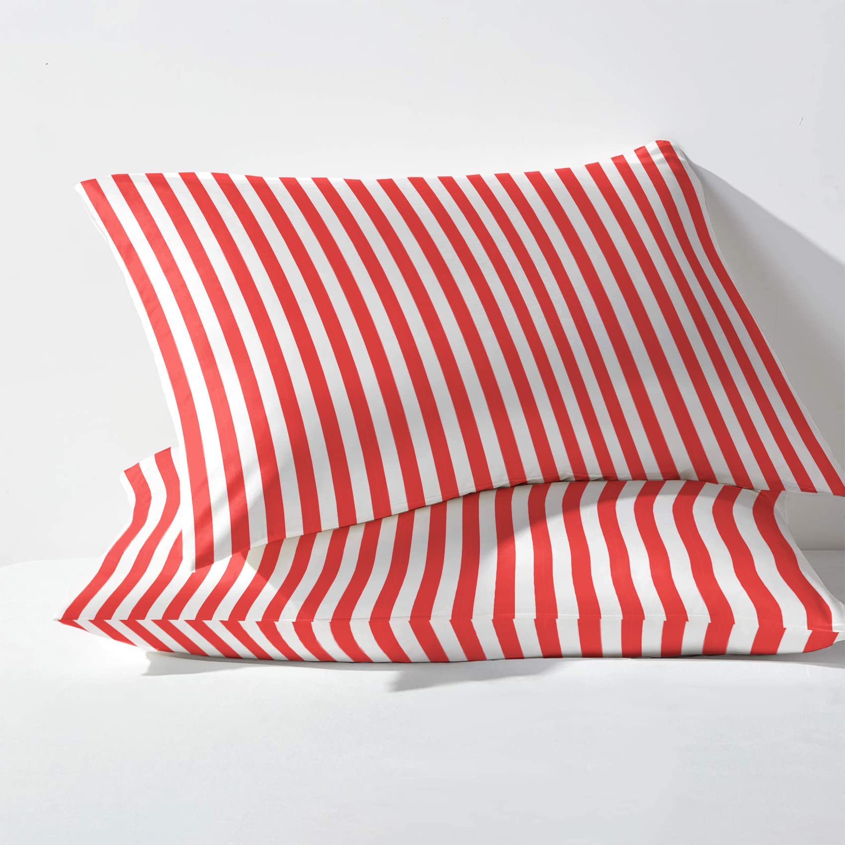 GEDAEUBA Rot Weiß Gestreift Bettwäsche 200x200 Sommer