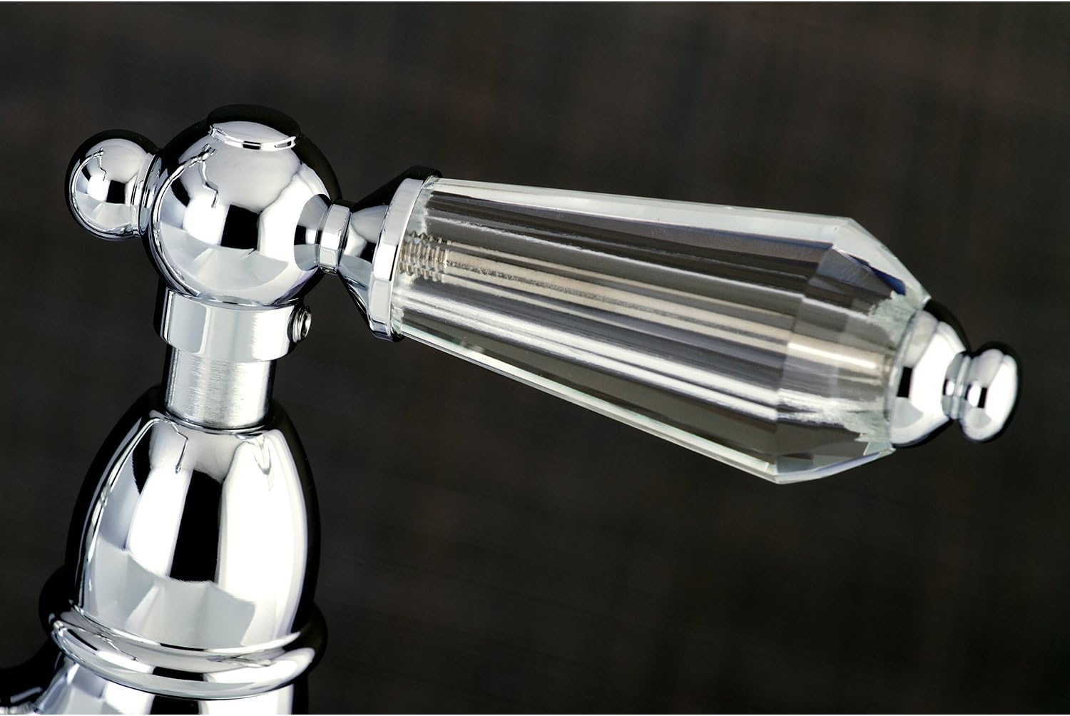 Kingston Brass KS1271WLLBS Wilshire Bridge Kitchen Faucet with Brass Sprayer, Polished Chrome
