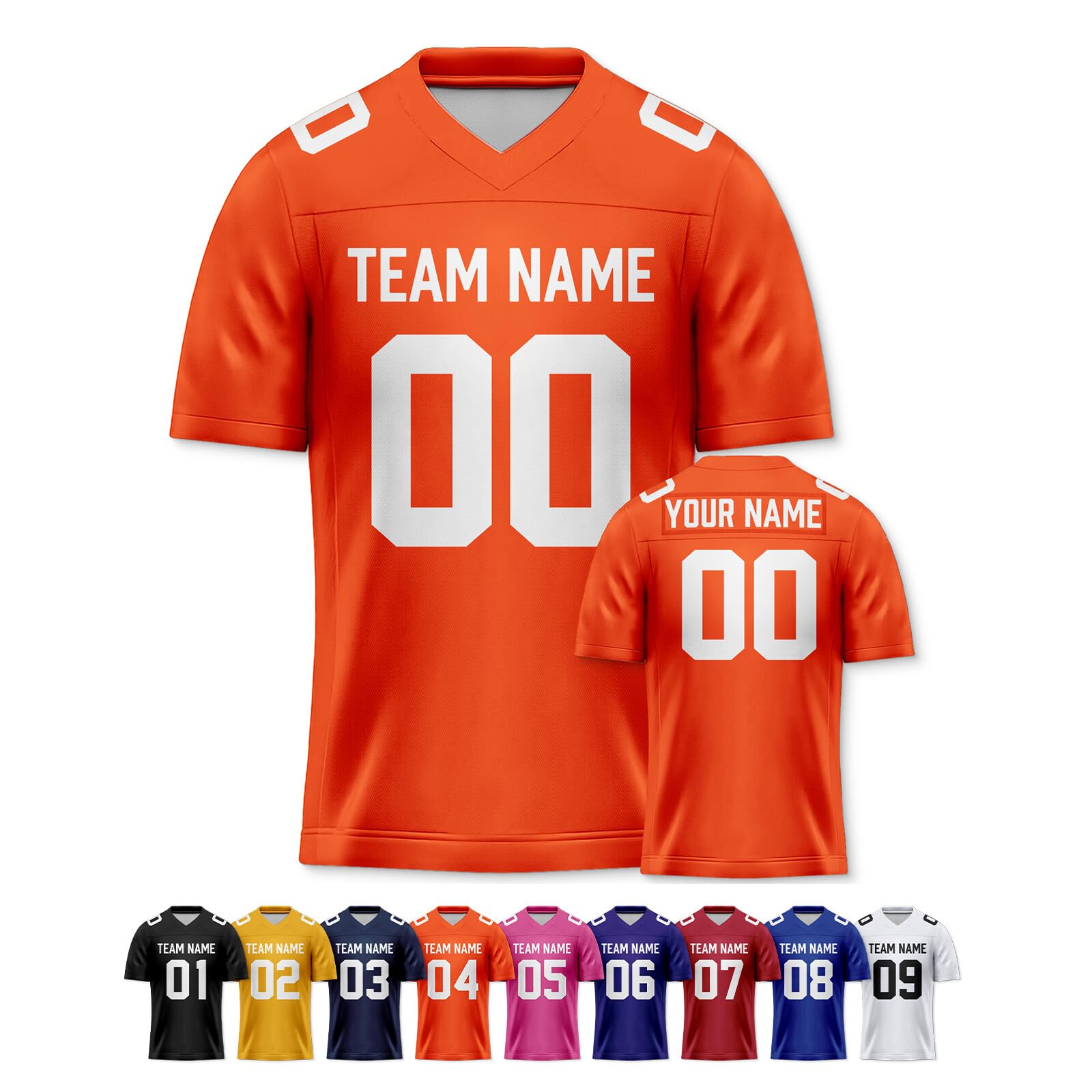 Custom Replica Football Jersey with Name Number Logo