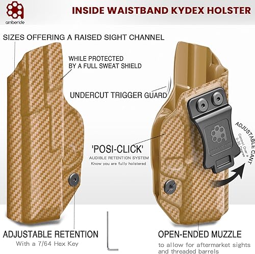 Miniatura 3 de Ruger LCP 380 Holster IWB Kydex Holster Fit: Ruger LCP 380 Auto Pistol – Inside Waistband Concealed Carry – Adjustable Cant & 'Posi-Click' Retention