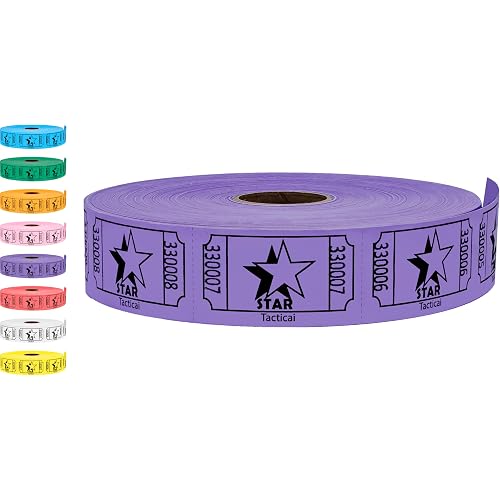 Tacticai 1000 Star Raffle Tickets, Single Roll, Purple