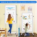 Maxtek Rolling Whiteboards, 48x24 Inches Magnetic Dry Erase White Board on Wheels, Double Side White Board Height Adjustable Standing Easel, Aluminum Frame for Home, School, Office