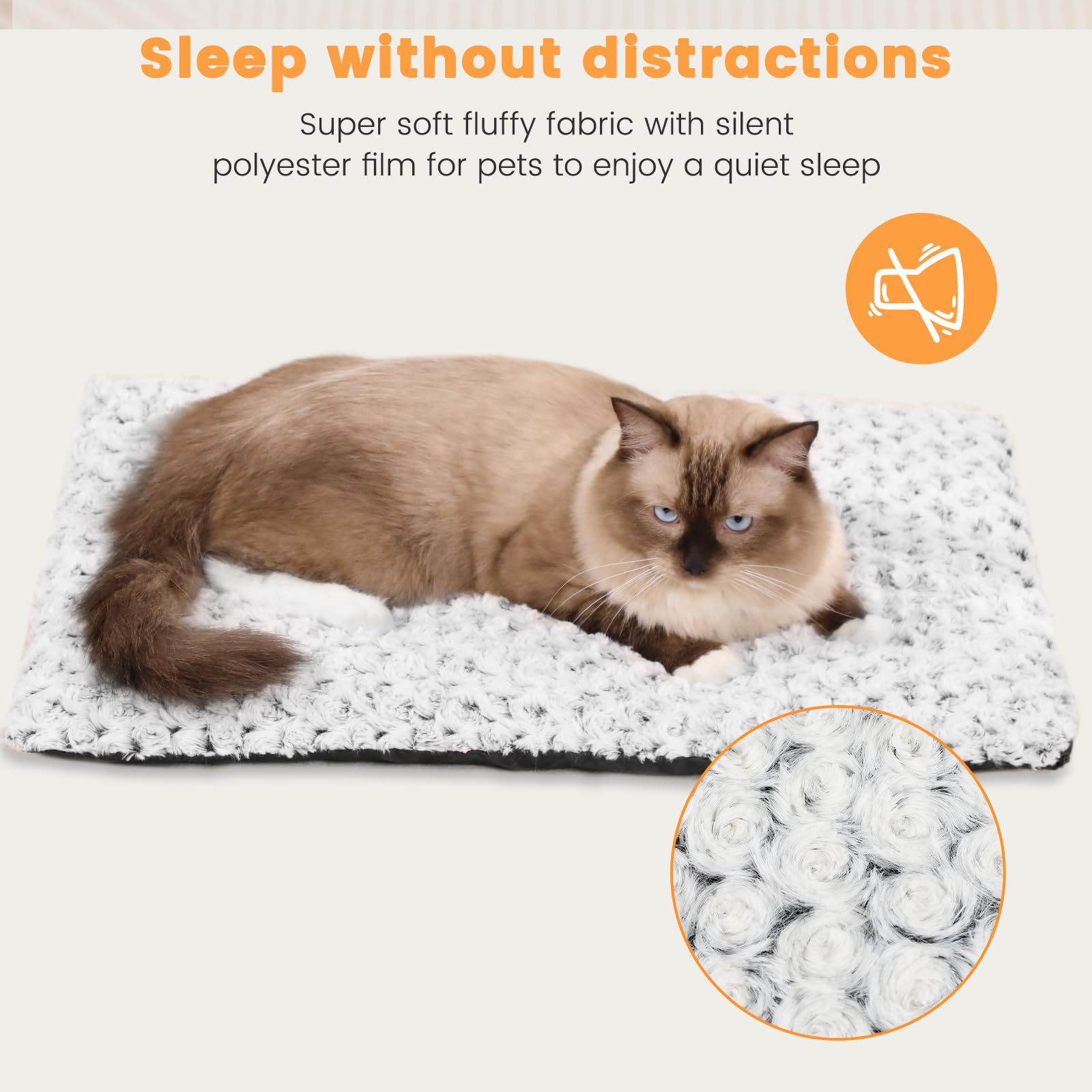 HAPPY HACHI Cuccia per gatti autoriscaldante, 60 x 45 cm, coperta riscaldata senza elettricità, morbida e calda per animali domestici, lavabile, autoriscaldante, tappetino per cani per interni, gatti,