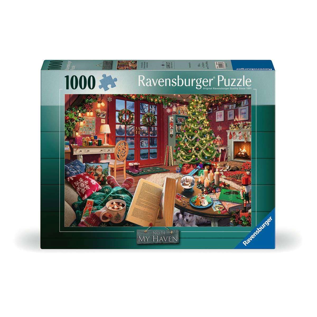 Ravensburger My Haven No.14 Christmas Shed 1000 Piece Jigsaw Puzzle for Adults and Families – Festive Cosy Cottage Scene by Artist Steve Read