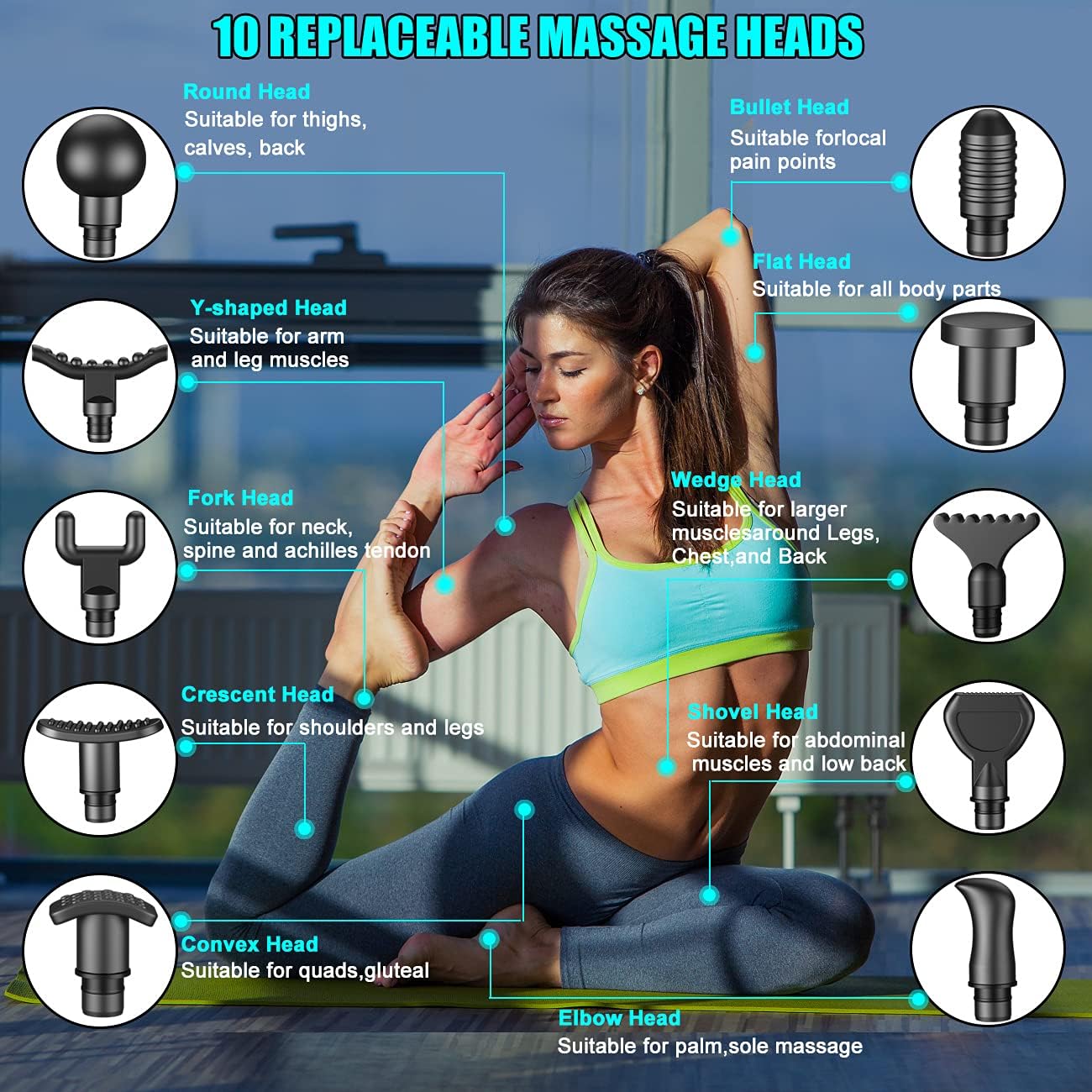 TOLOCO Massage Gun, Upgrade Percussion Muscle Massage Gun for Athletes, Handheld Deep Tissue Massager (Silver) : Health & Household