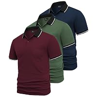 SwissWell 3 Pezzi Polo Uomo Manica Corta Traspirante Estiva Golf Polo Shirt