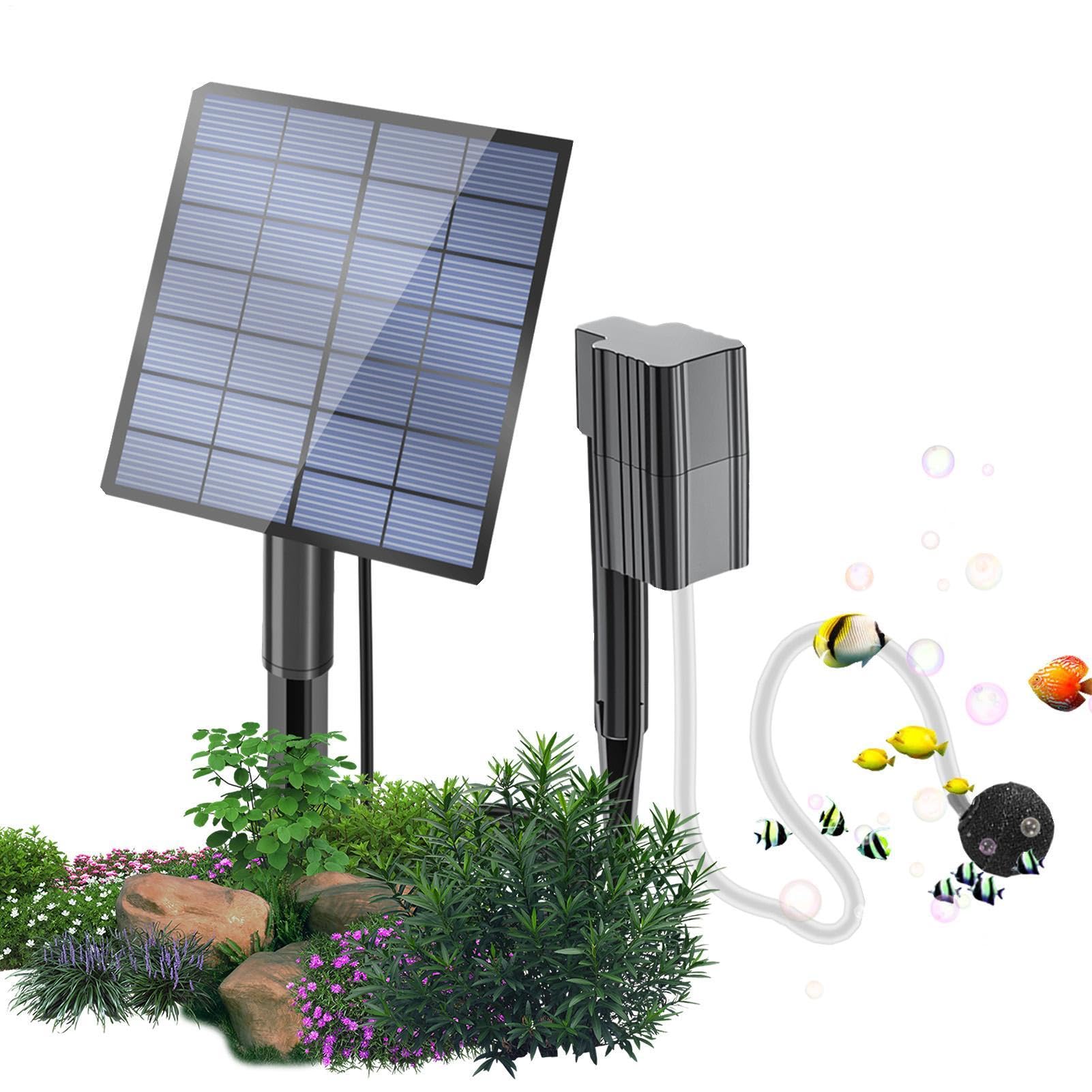 Solarna pompa powietrza do użytku na zewnątrz, 2,5 W, przenośna, mała, cicha pompka do akwarium