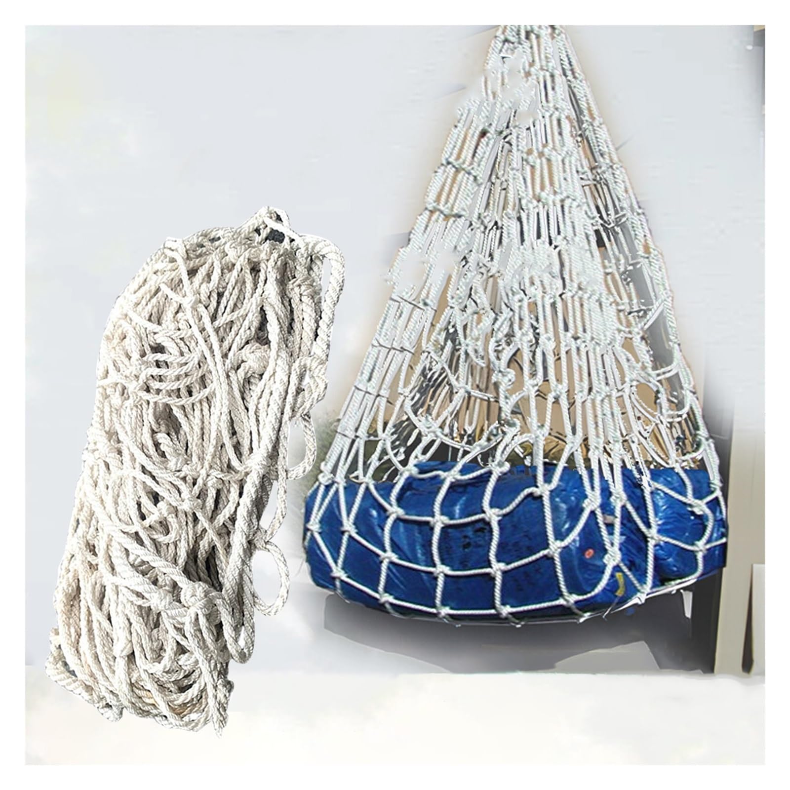 WQPMNYG Hoisting Lifting Nets,Heavy Duty Cargo Lifting Net 1M to 5M, 5TON Load Capacity Polyester Safety Net for Moving, Hoisting Stroller & Container (16.4x16.4m, 7.9in Mesh)