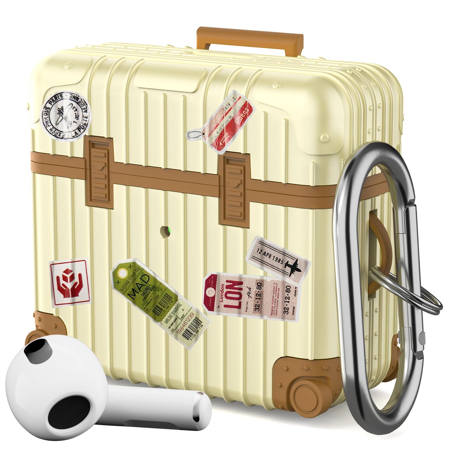 KOREDA Compatible with AirPods 3 2021 3rd Generation Case, Cute Funny Suitcase Design Protective Hard Case for AirPods 3, Not Compatible with AirPods