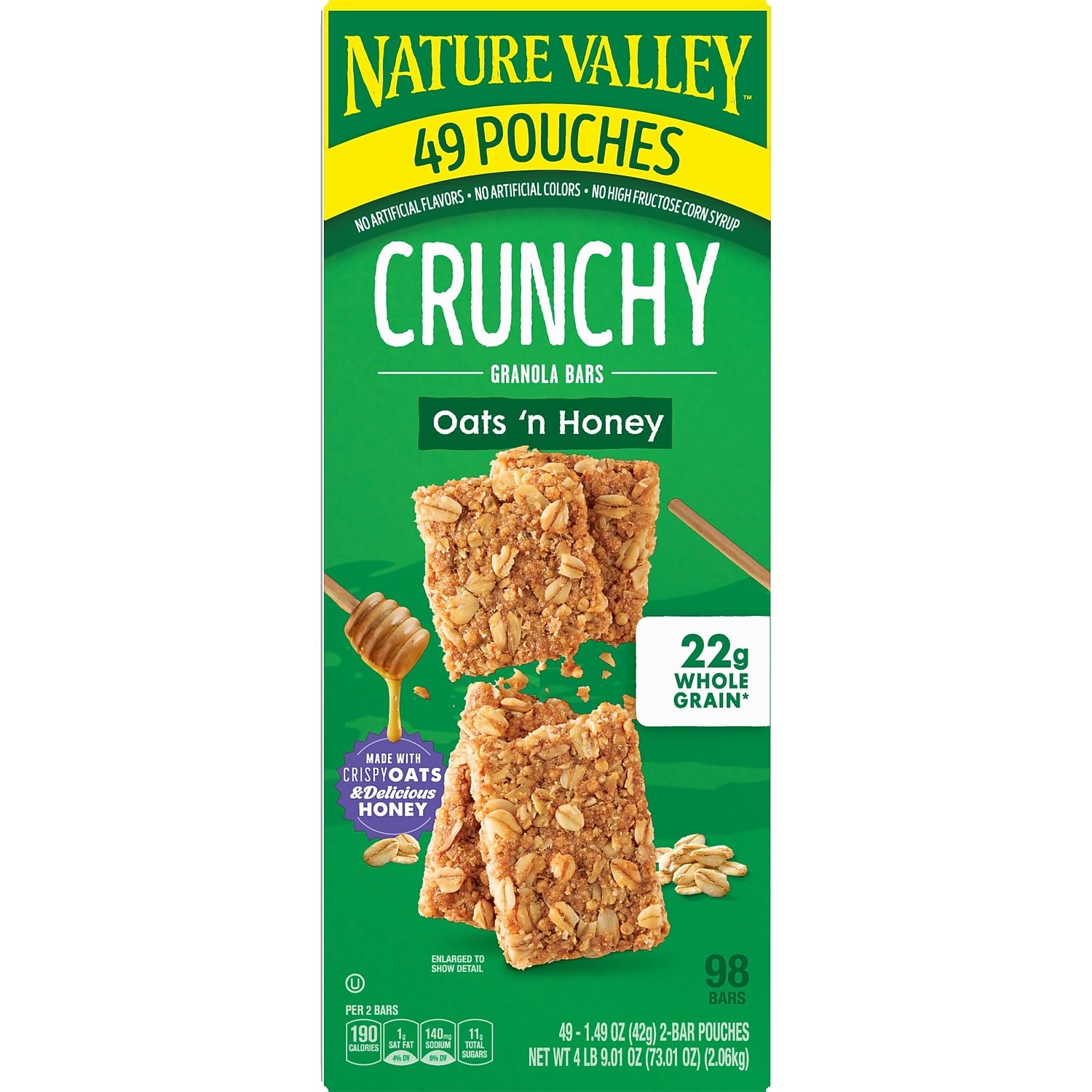 Nature's Valley Crunchy Granola Bars, Oats/Honey, 98 Count (Net WT 4lb 9.01oz)