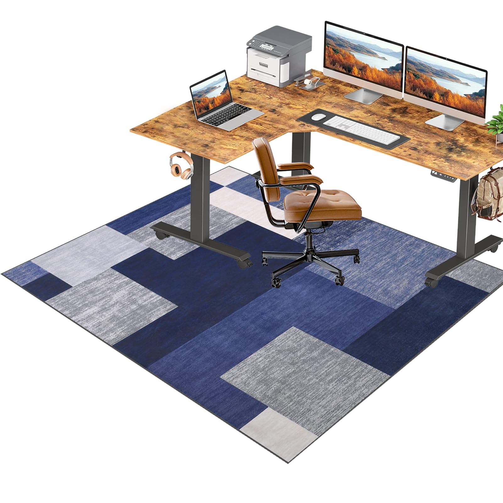 Desk Chair Mat for wooden Floors, Heavy Duty Office Chair Mats for Carpeted and Hardwood Floor, 120 x 140 cm Carpet Protector Chair Mat for Home and Office Floor Mat for Office Chair Anti-skidding