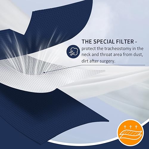 Miniatura 5 de Funda para estoma de cuello para traqueotomía con correa ajustable, cubierta de laringectomía transpirable, protector de tráquea para el cuidado de