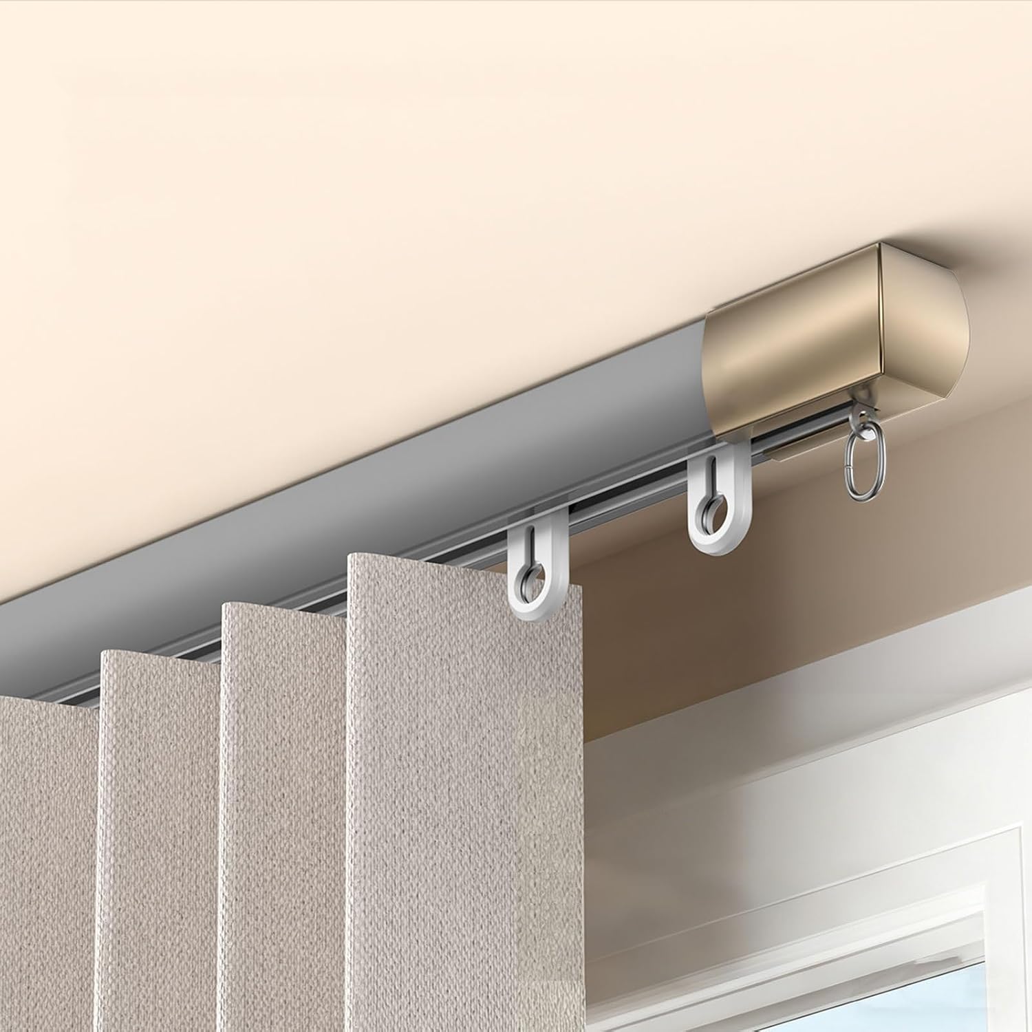 Ceiling Curtain Track For Room Divider,Aluminum Heavy Duty Track For Hang Curtains,with Silent Rollers,Rail For Room Divider/Shower/Living Room/Partition Off Areas(Gray,5M/16FT)