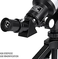 Vista 4 de BARSKA Starwatcher telescopio refractor de 400 x 70 mm con trípode de mesa y funda de transporte