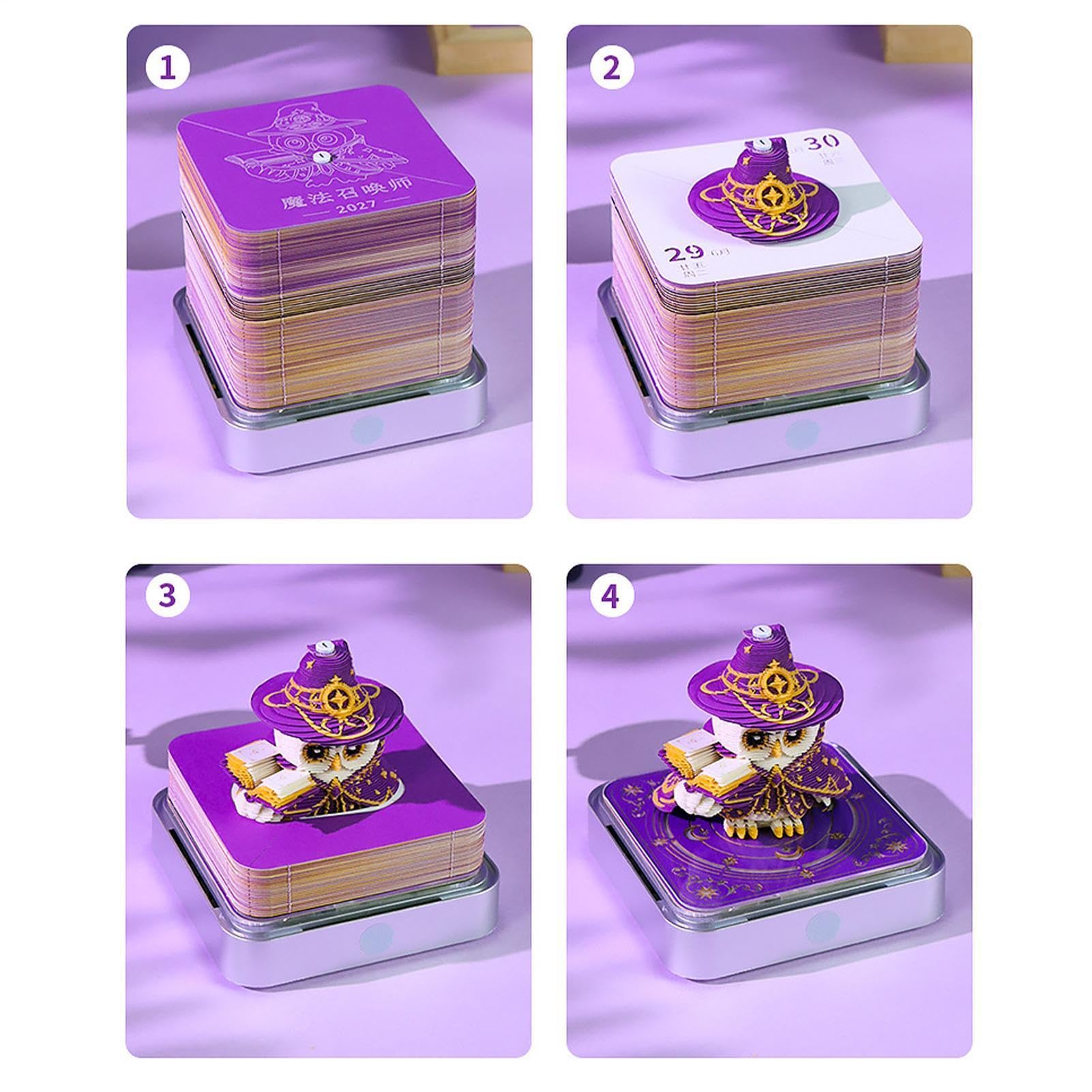Calendrier 3D 2027 2027 Décoration Maison Hiboux Invocateur À Effeuiller