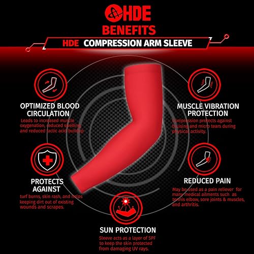 Miniatura 4 de HDE Mangas de compresión de brazo para niños, manga de tiro de baloncesto, deportes juveniles, protección solar, fútbol, béisbol, 1 par