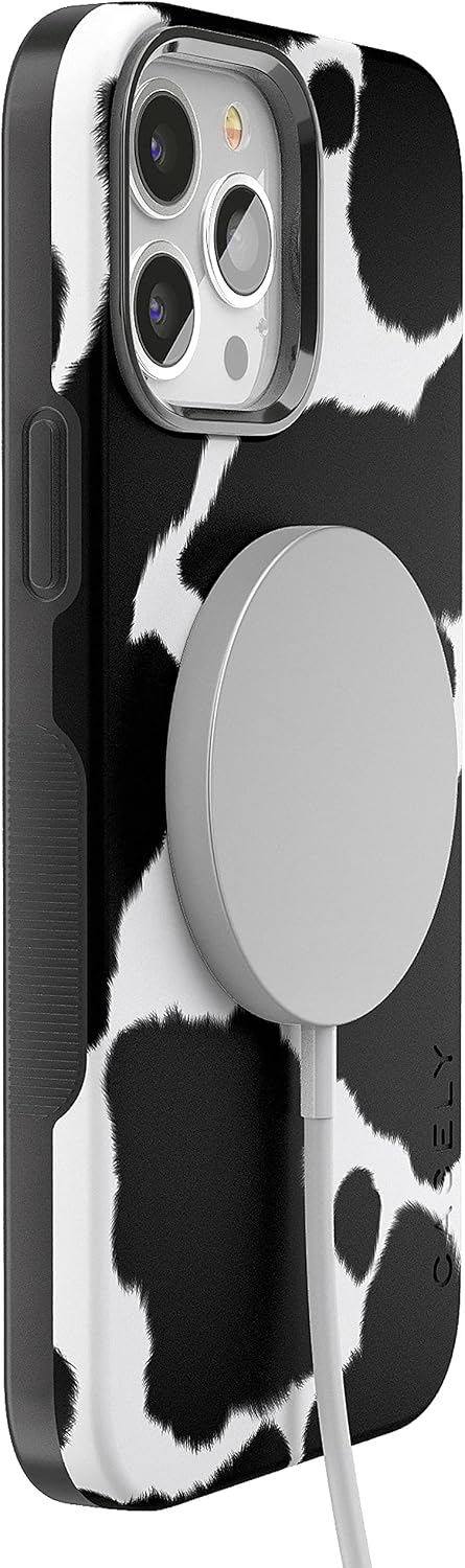 Casely iPhone 13 Pro Max Case | Current Mood | Cow Print | Bold Protective Design | Compatible with MagSafe