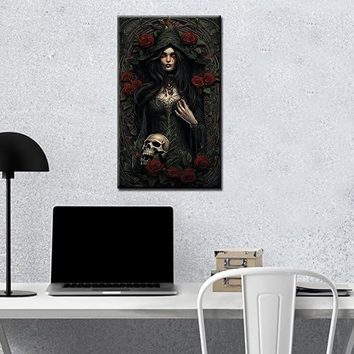 Miniatura 3 de Tucocoo Pintura por números para mujeres de la Edad Media para adultos sobre lienzo, cráneo, bricolaje, juego de pinturas acrílicas para