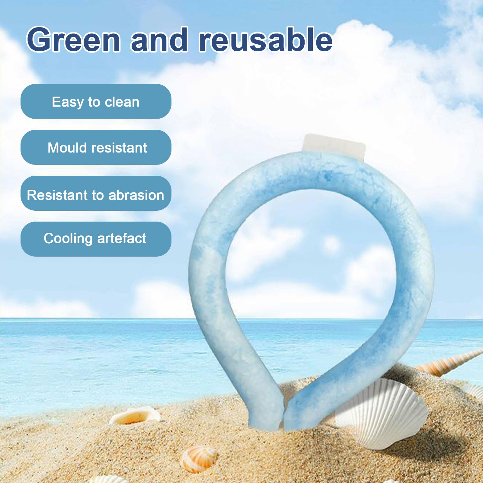 Tubo di Raffreddamento del Collo,Tubo di Ghiaccio del Collo Fisico 18°C Dispositivo di Raffreddamento, Reusable Cooling Ring, Raffreddatore Veloce
