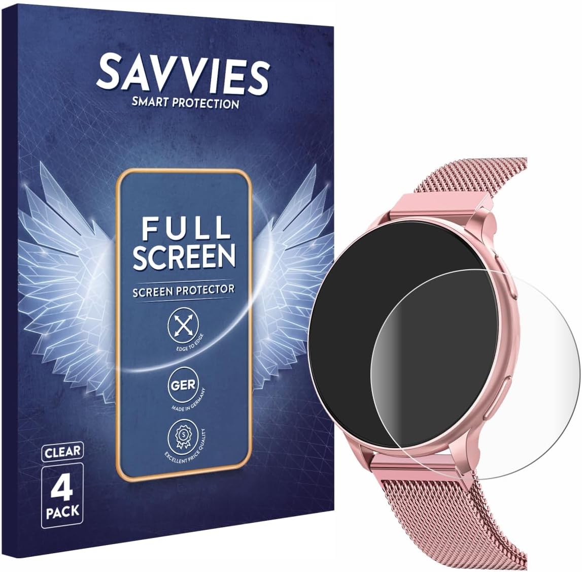 (4 Pack Full-Screen Protection Film Compatible with Banlvs Smartwatch 1.27" Full Cover Screen Protector 3D Curved [Edge to Edge]