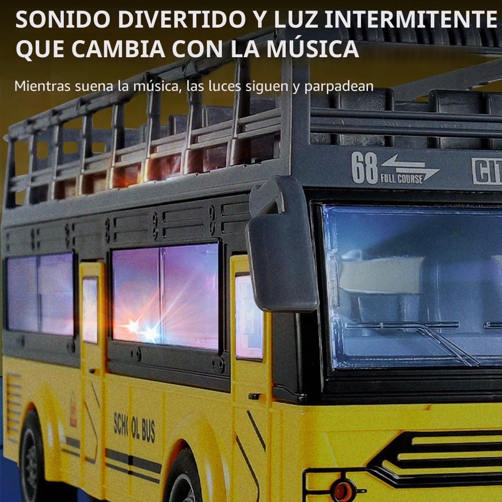 Autobús de control remoto, autobús RC 1/30 4CH con música ligera, puerta apertura, autobús juguete de interacción padre-hijo