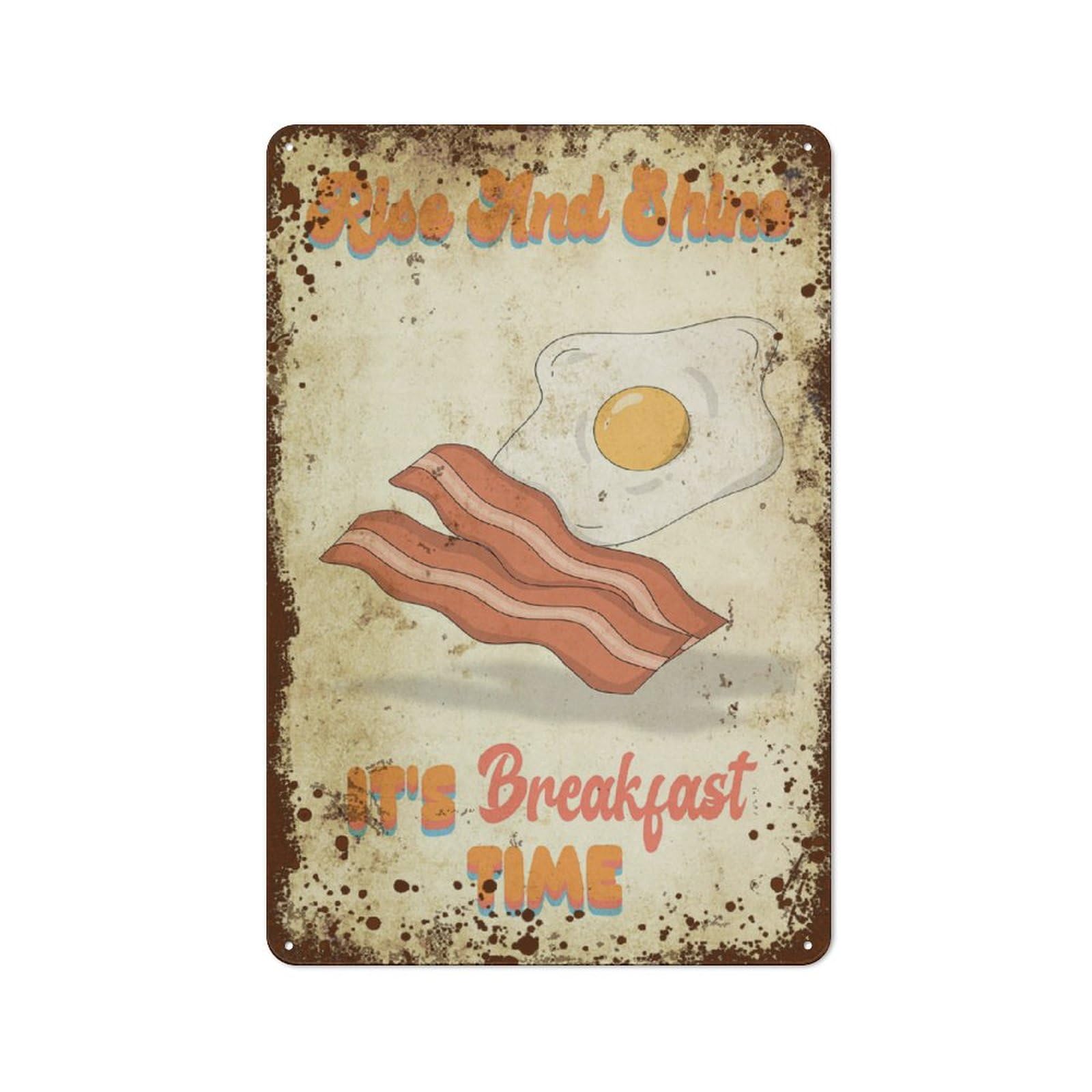 Kwqdozf Style-9 8X12 Inch Breakfast Wall Art, Groovy Funky Fun, Retro Breakfast, Sunny 8X12
