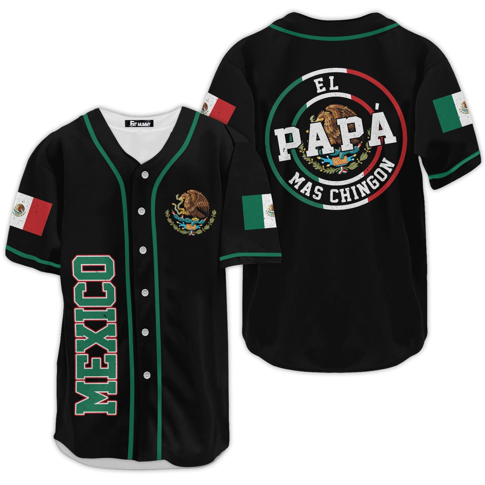fat mummy Mexico Baseball Jersey, Mens Mexican Jersey, Mexico Women Baseball Shirt, Gift for Mexican Fans