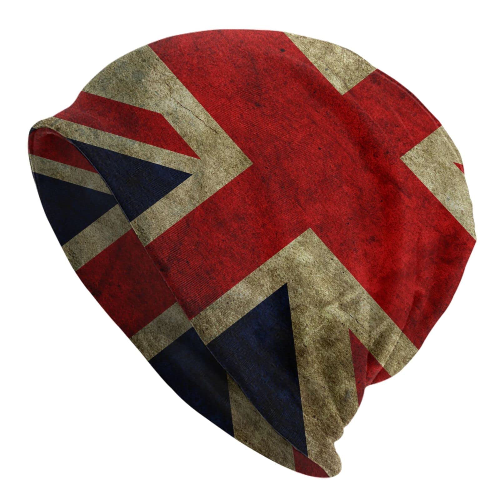 Fjqwklf Unisex As Pic Vintage Union Jack British Flag Adult Beanie Hat Warm Skull Cap Slouchy Headwear Knit Hat