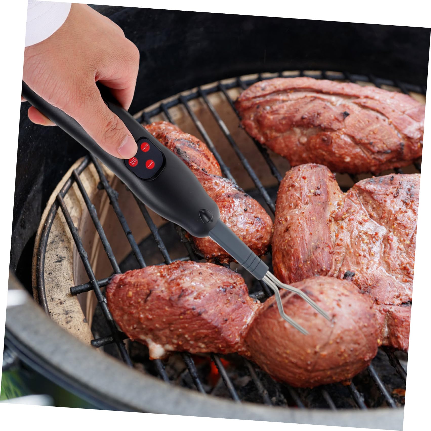 TOYANDONA 2 Pezzi Termometro Elettronico per Carne Bbq con Ergonomico e Sicura Strumento per Arrosto e Termometro Wireless Inossidabile