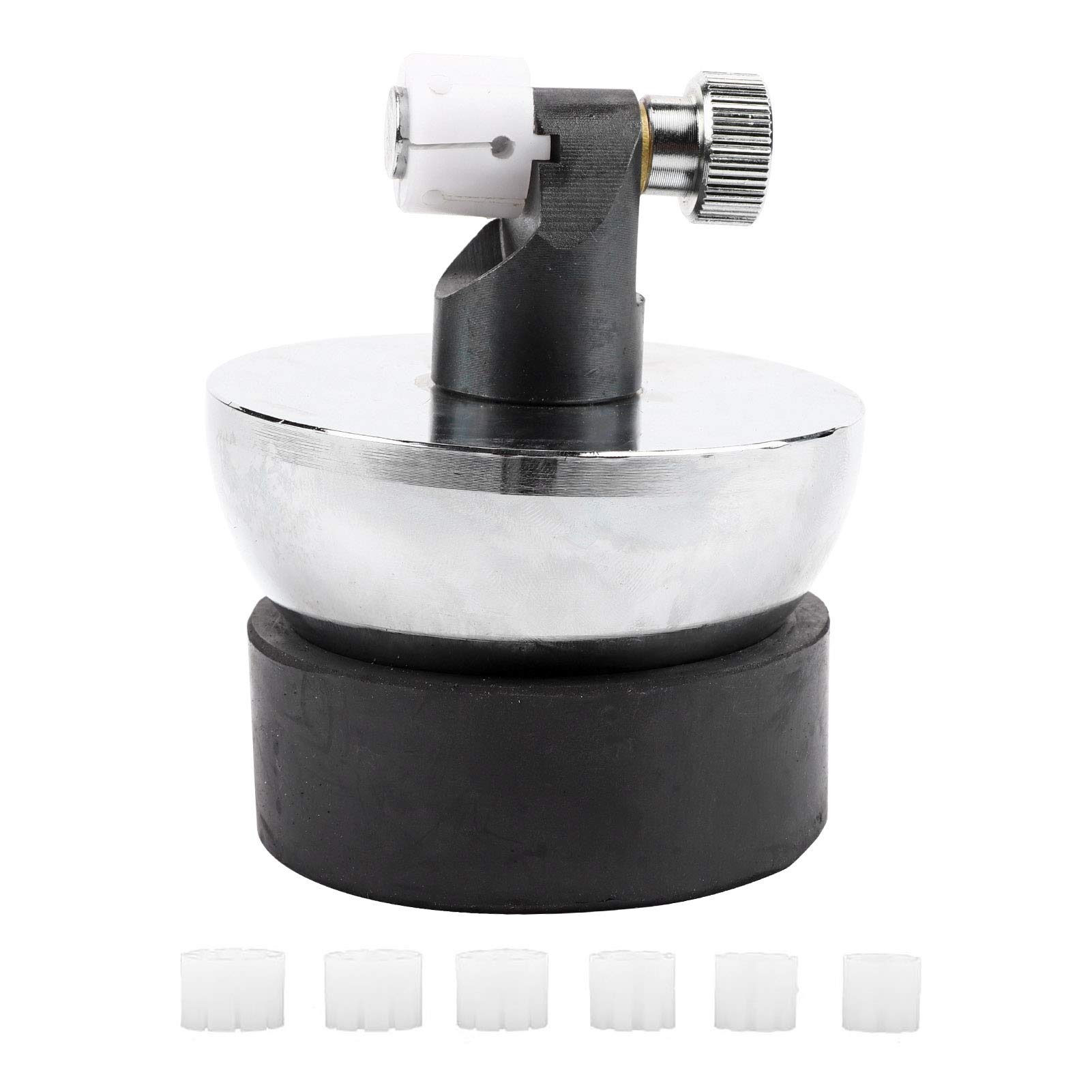 WUGHVS Kit profesional de herramientas con abrazadera para anillos, abrazadera para engaste de joyas con múltiples matrices redondas para el diseño, reparación y grabado de anillos, base (Estilo C)