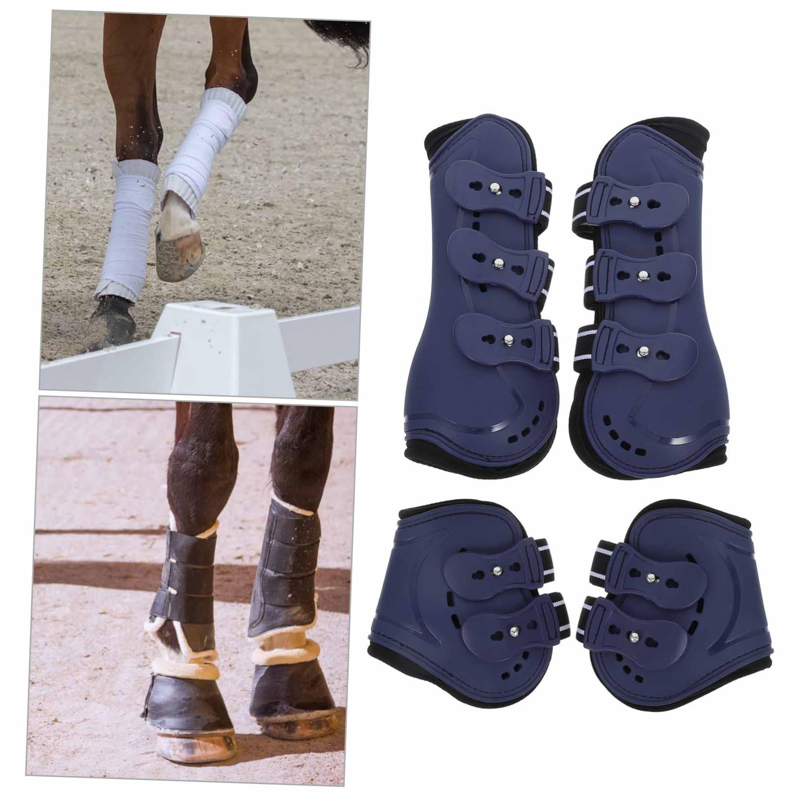 4 para Patas De Caballo, Equipo De Protección para Caballos, Botas De Envío para Caballos, Botas para Patas Delanteras Y Traseras, Botas para Montar, Fundas para Pies