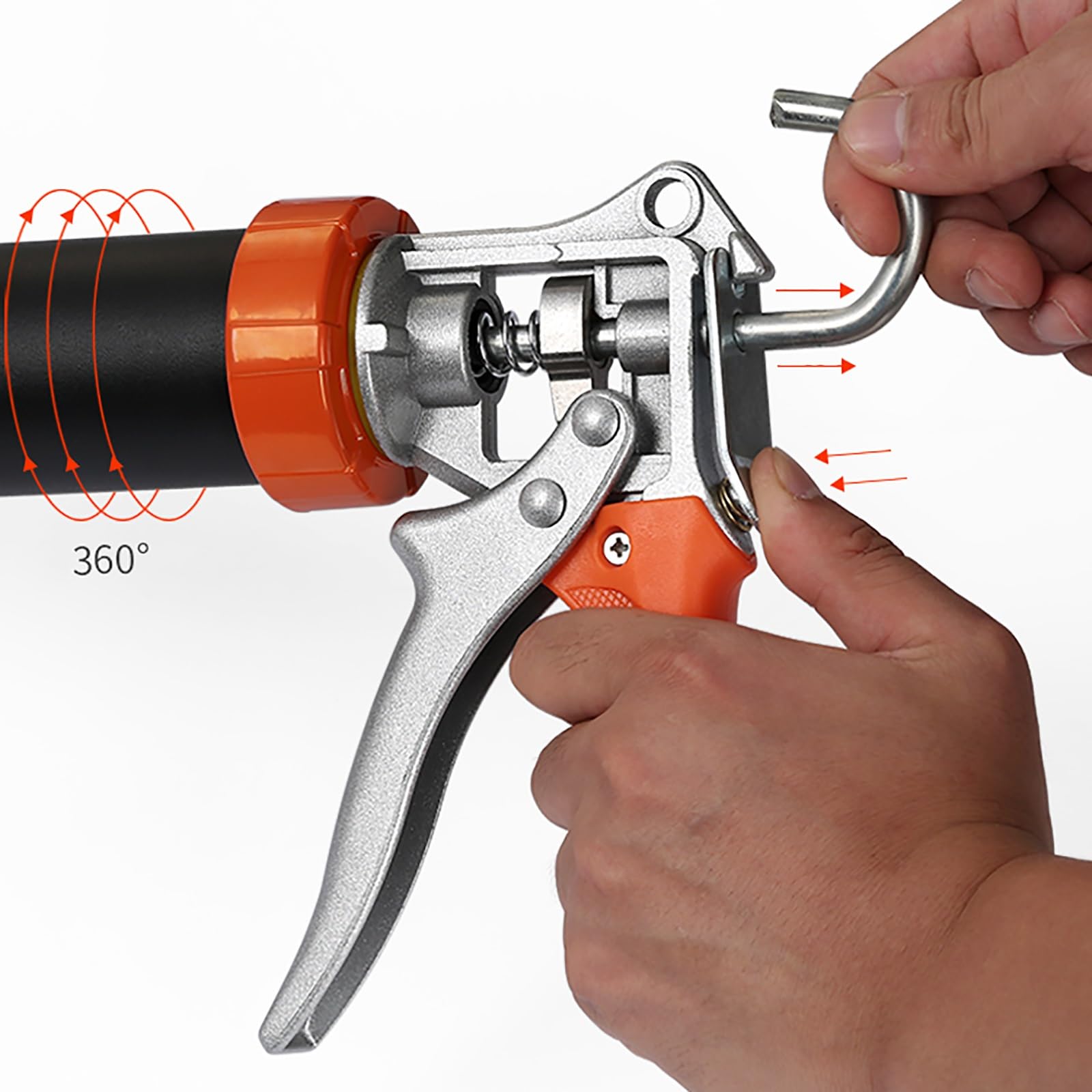Pistolet uszczelniający, ciężki pistolet uszczelni Pistolet do uszczelniania o dużej wytrzymałości z aluminiową rękojeścią i uchwytem pomocniczym