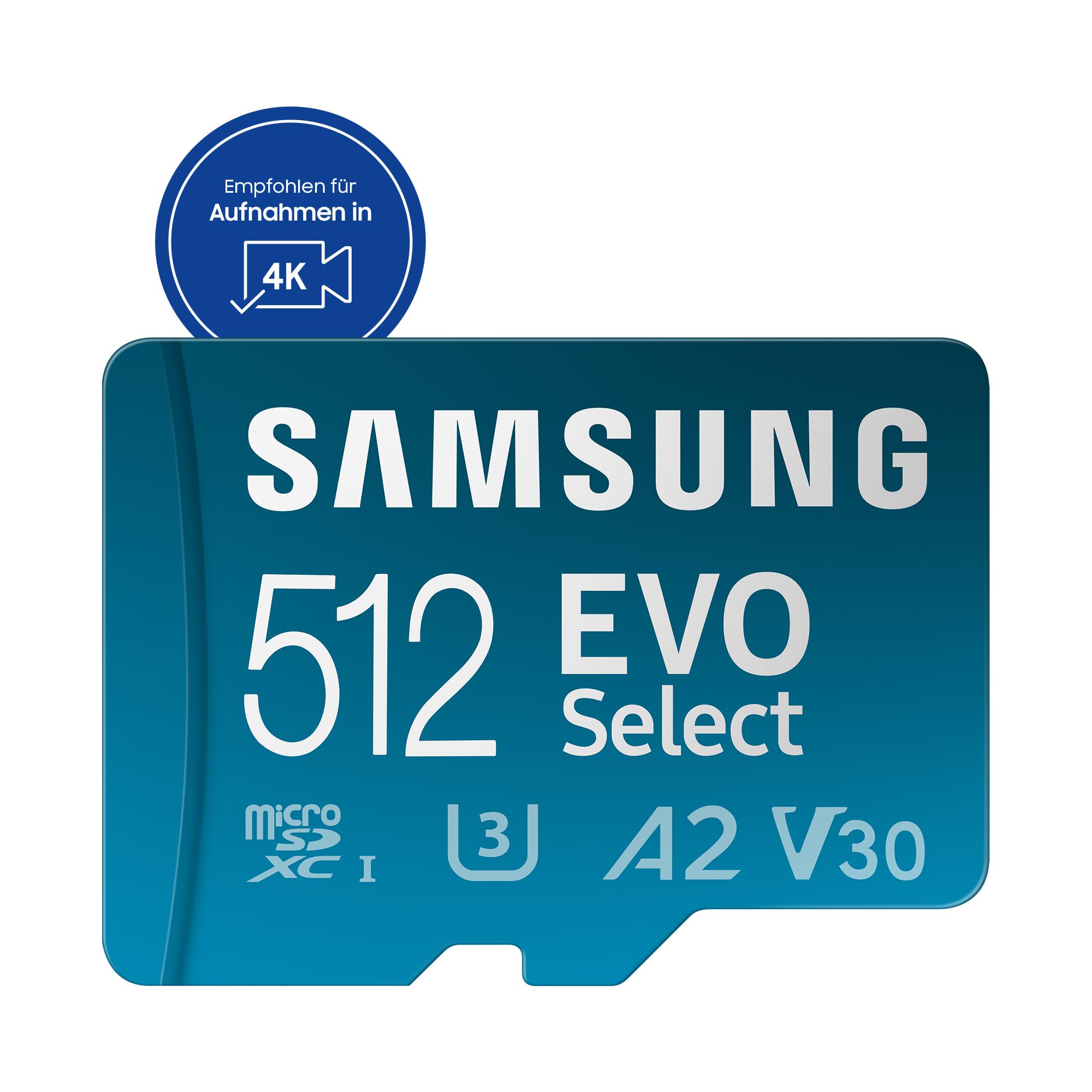 Samsung EVO Select 2024 microSD-Karte 512 GB UHS-I U3 160 MB/s Lesen 4K UHD