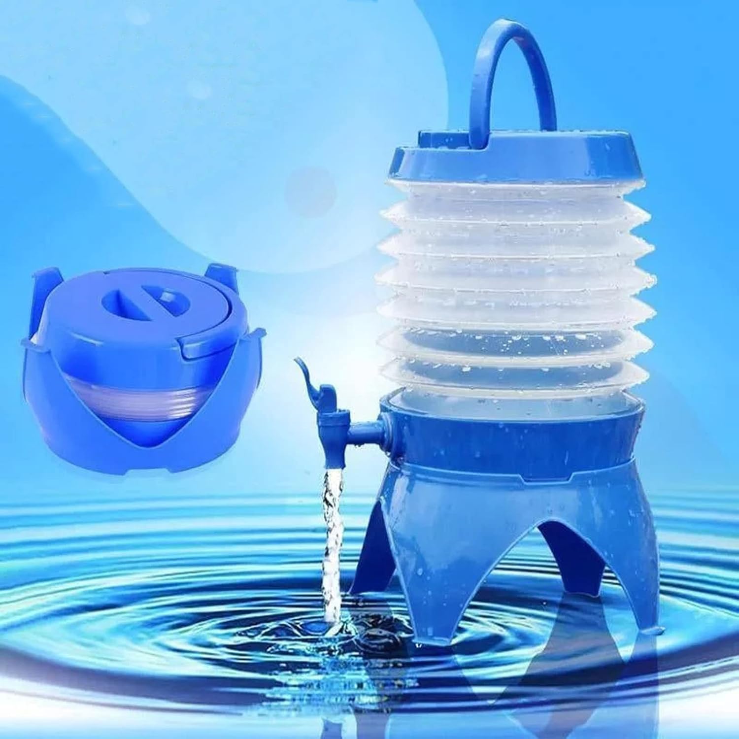 Collapsible Water Container with Spigot Foldable Water Storage Cube Containers