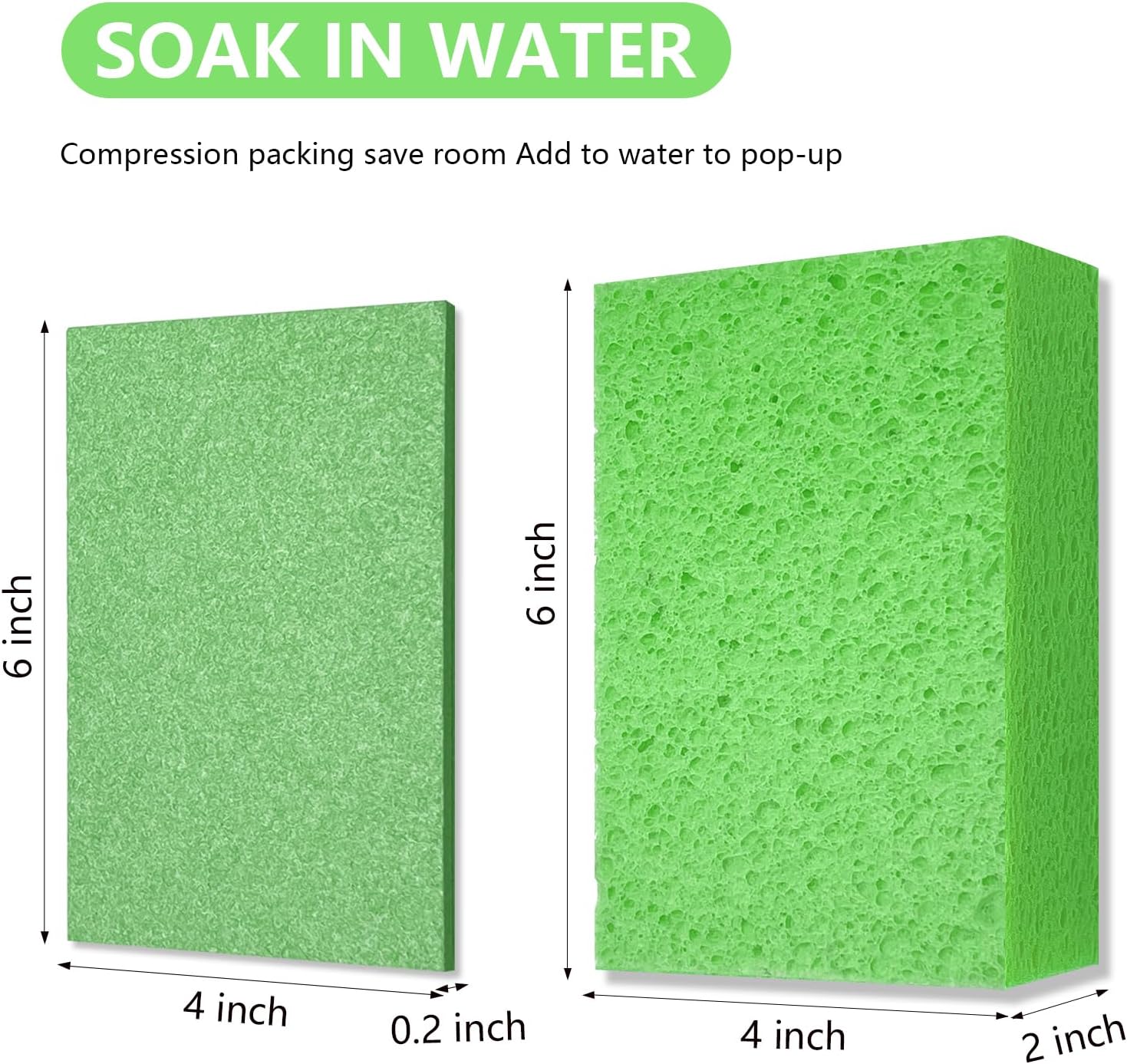 7 Pcs Windshield Cleaner Tool Set + 3 Pack Large Extra Thick Heavy Duty Sponge, Green