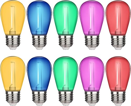 Bombillas LED de colores S14 de repuesto E26 para boda, Halloween, Navidad, fiesta, bar, ambiente de estado de ánimo, decoración de festivales (5