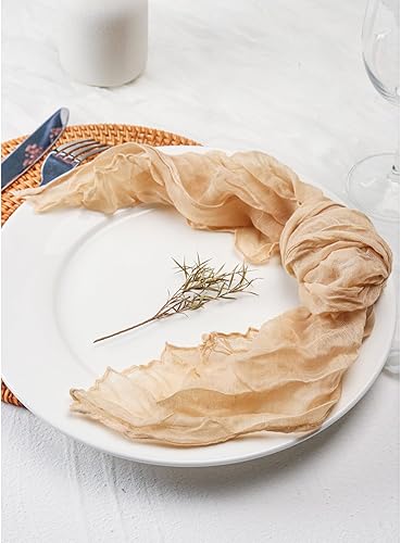 Miniatura 4 de Dololoo Juego de 6 servilletas de gasa de 20 x 20 pulgadas, hechas a mano, cuadradas, rústicas, para fiestas, bodas, eventos, cenas familiares,