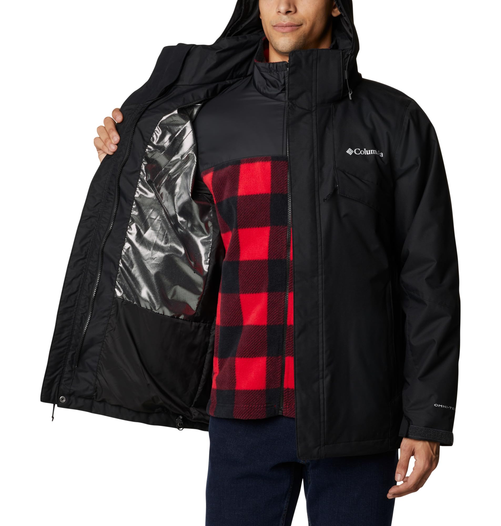 Columbia Men's Bugaboo Fleece Interchange Jacket, 3 In 1 Interchange Winter Coat, Ancient Fossil, Size L