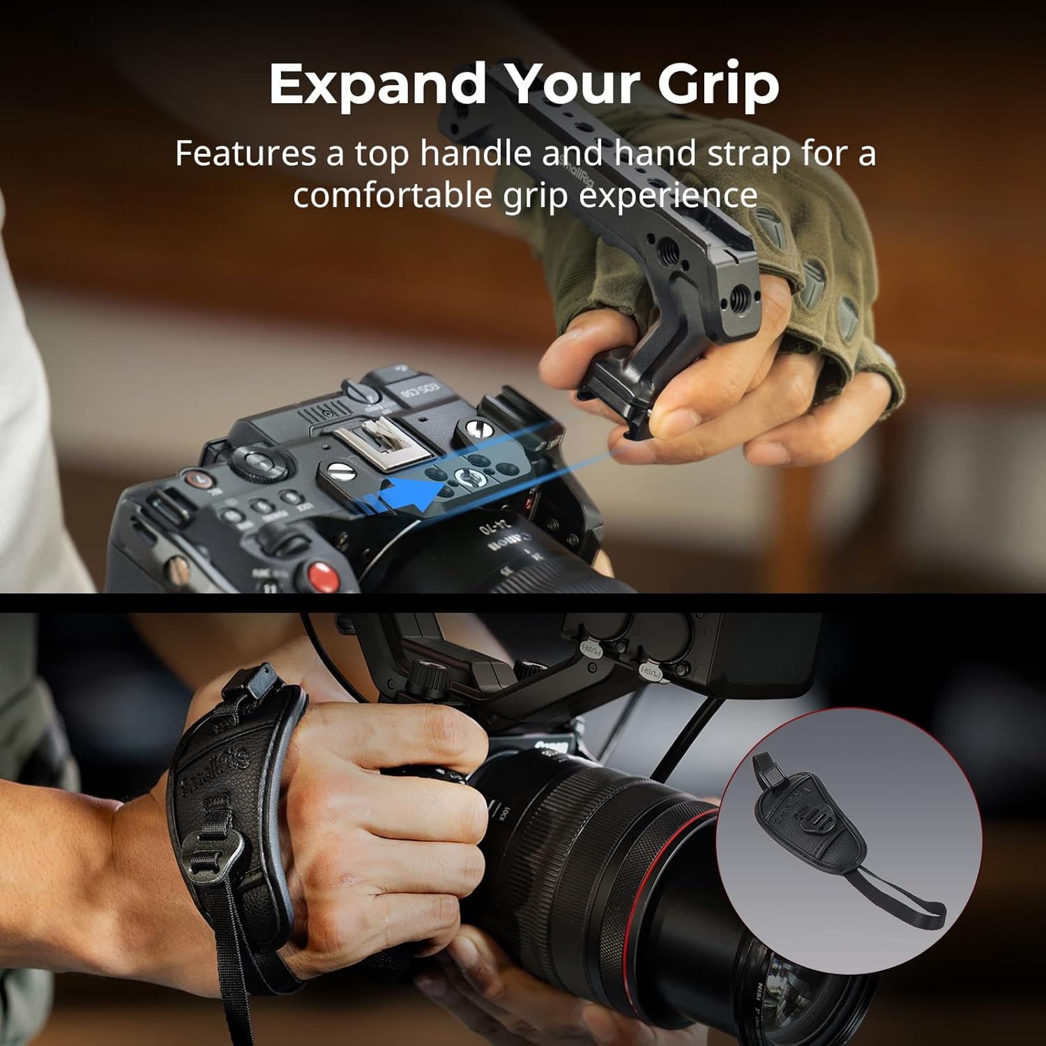 SmallRig Cage Kit for Canon C50 with Top Handle, Hand Strap, Dedicated Handheld Kit with Cable Clamp for HDMI, Built in Quick Release Plate for Arca for DJI RS Series Stabilizers and Tripods - 5809