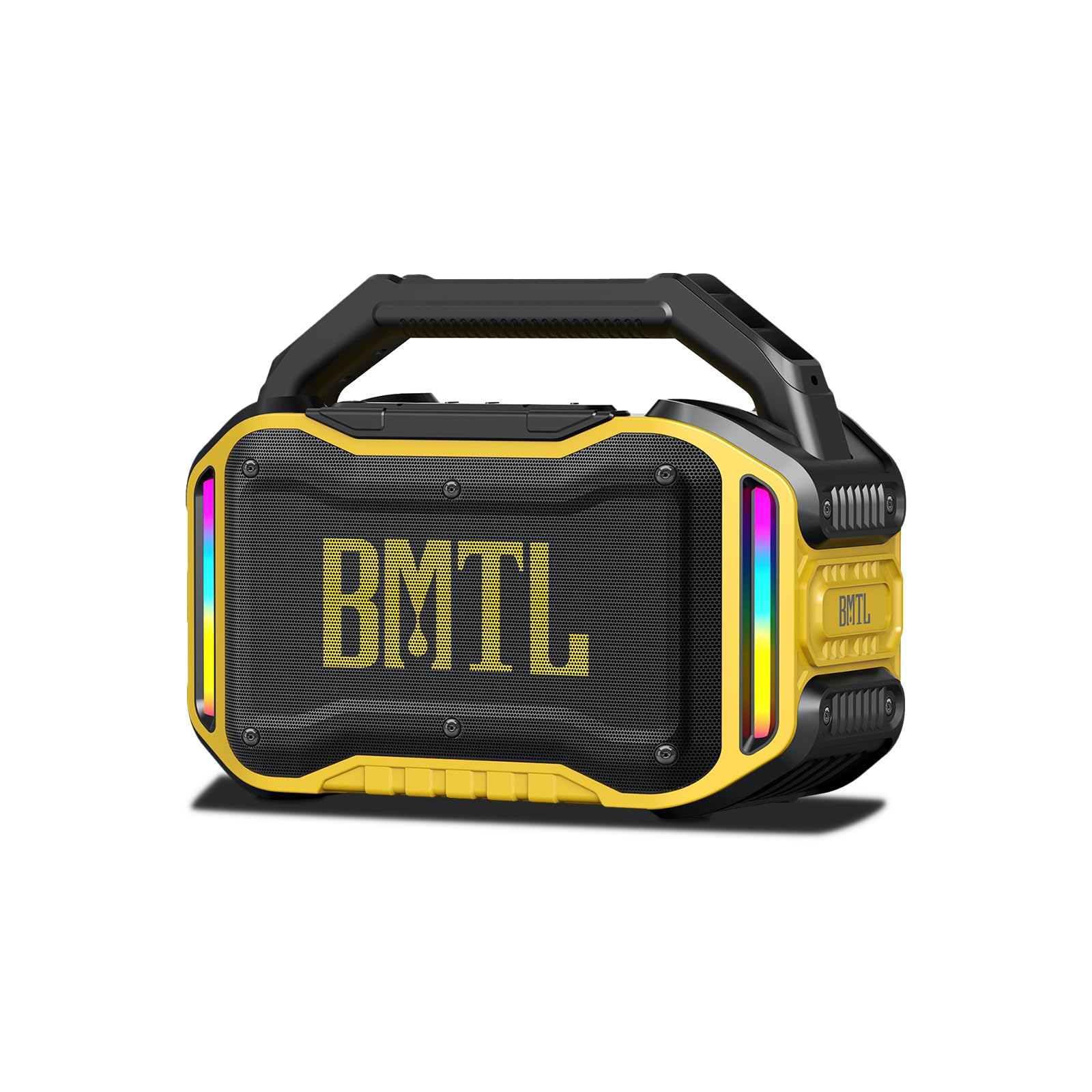 Xdobo BMTL Job Altoparlante Bluetooth 80W Portatile Senza Fili con Bassi Profondi, Altoparlante Robusto per Esterni, Ricarica Tipo-C, Ingresso Mic USB/AUX/6,5 mm, Autonomia 10-20 Ore (Giallo)