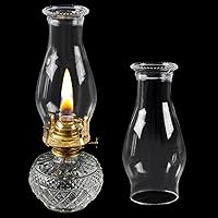 Vista 5 de Lámpara de aceite de repuesto para chimenea, globo de lámpara de queroseno de 3 x 8 pulgadas, globo de lámpara de aceite de vidrio transparente