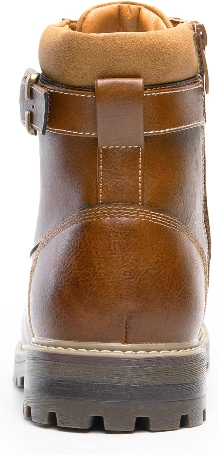 Bruno Marc Men's Motorcycle Combat Boots Warm Zipper Biker Riding Oxford Boot - Image 6