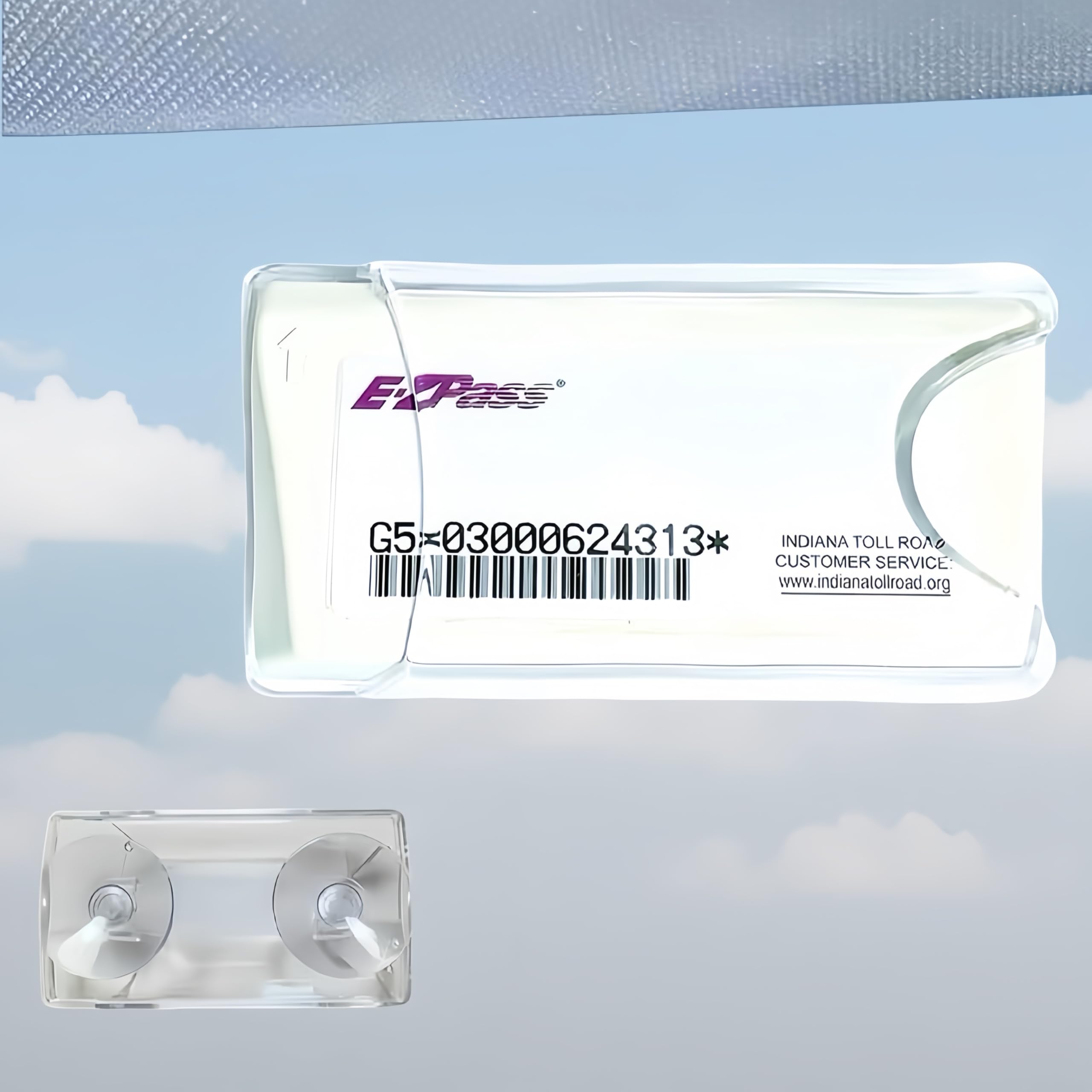 EZ Pass Holder 1 Pack– EZPass Holder for Windshield with Suction Cup Mount, Only Fits EZ Pass Mini (3.7" x 1.9"), Requires Removing Ezpass Original Velcro