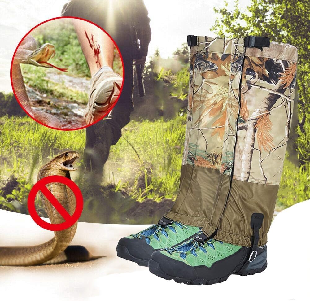 Leg Gaiters, Anti-Snake Bite Portable Outdoor Gaiters and Snowshoe Gaiters, Suitable for Men and Women Camping, Mountain Climbing, Hiking and Snowshoeing