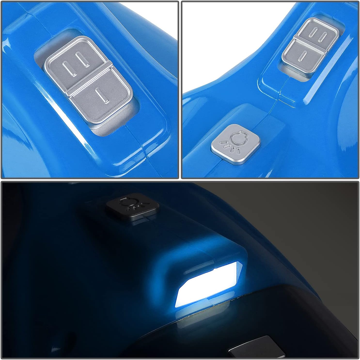 DNA MOTORING TOOLS-00183 Portable Handheld High Power Mini Corded 2 in 1 Vacuum Cleaner, Air Compressor w/Digital Tire Pressure Gauge & LED Light, Car Cleaning Kit,Blue : Everything Else