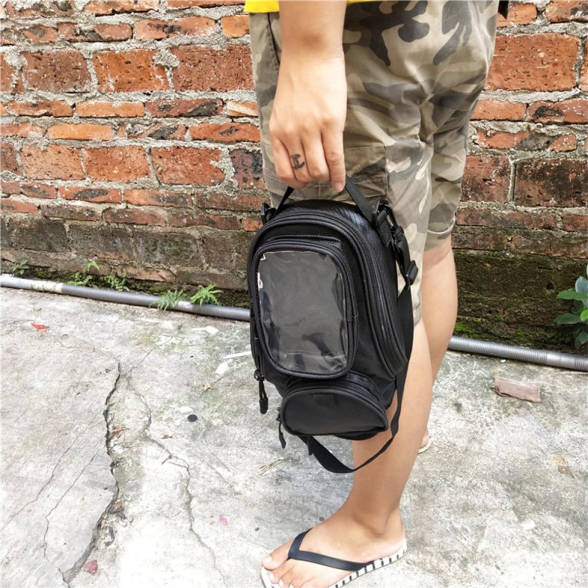NUOBESTY Borsa da Serbatoio Moto Magnetica Nera in Oxford, Organizer