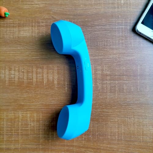 Miniatura 2 de Teléfono retro inalámbrico y cable a prueba de radiación, audífonos para teléfono celular para realizar llamadas cómodas (color celeste)